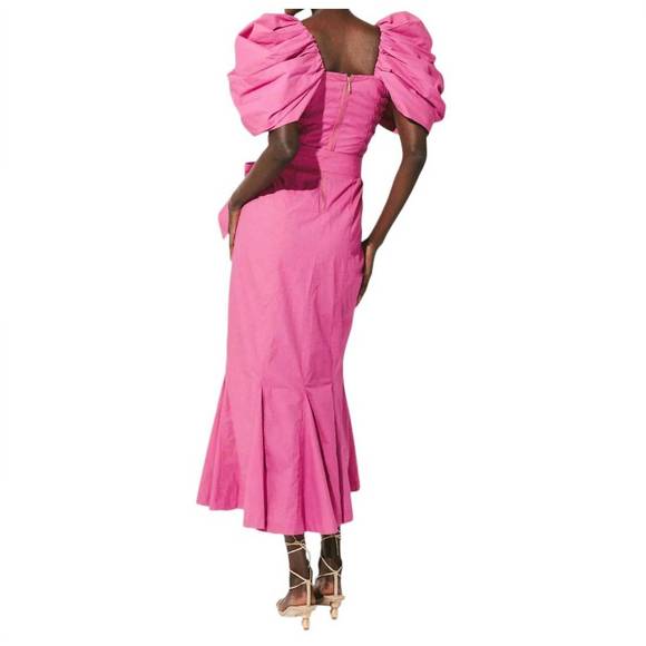 NEW CLEOBELLA cleobella malina midi dress in bright pink - Picture 3 of 3